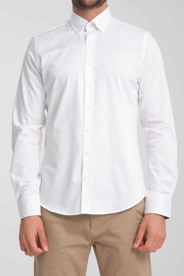 Camicia Uomo Leonardo Sport Satin Bianco