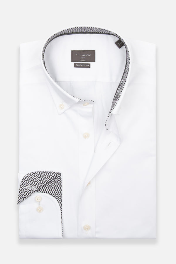 Camicia Uomo Leonardo Sport Satin Bianco