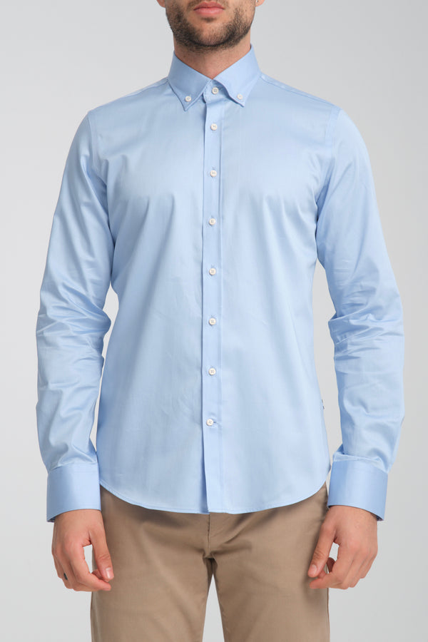 Leonardo Sport Satin Man Shirt Light Blue