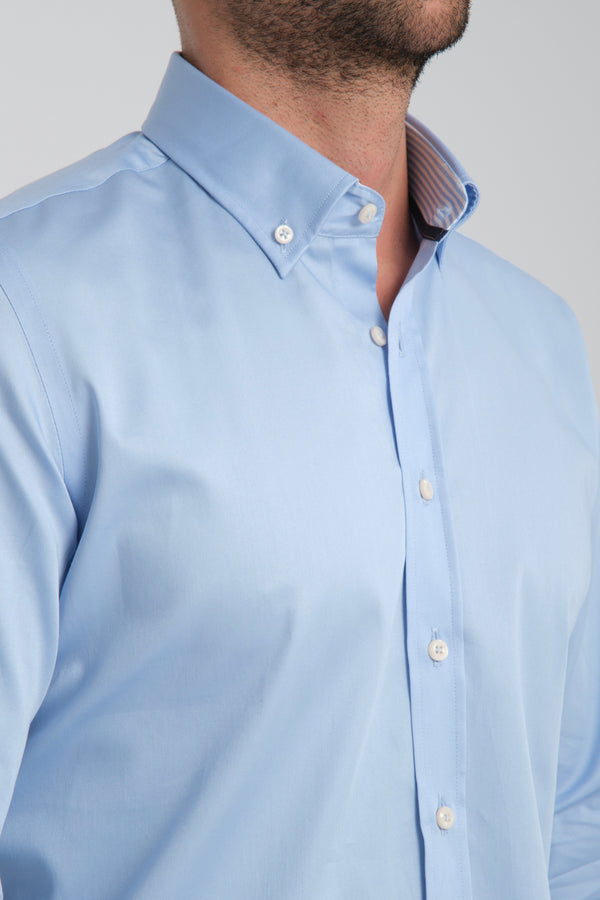 Leonardo Sport Satin Man Shirt Light Blue