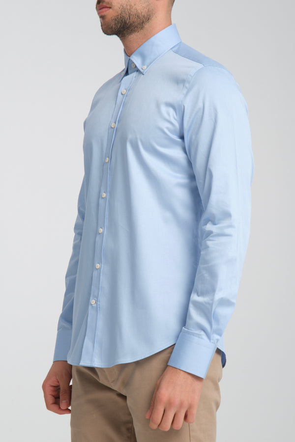 Leonardo Sport Satin Man Shirt Light Blue