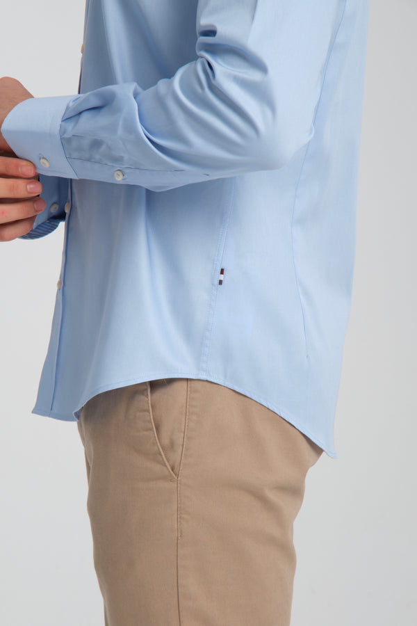 Leonardo Sport Satin Man Shirt Light Blue