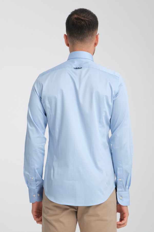 Leonardo Sport Satin Man Shirt Light Blue