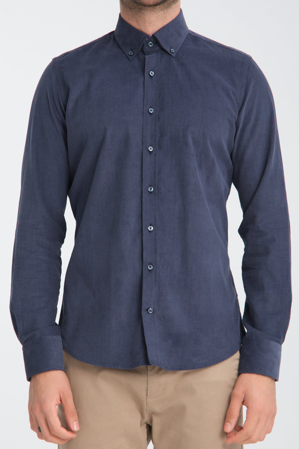 Leonardo Sport Velvet Man Shirt Blue