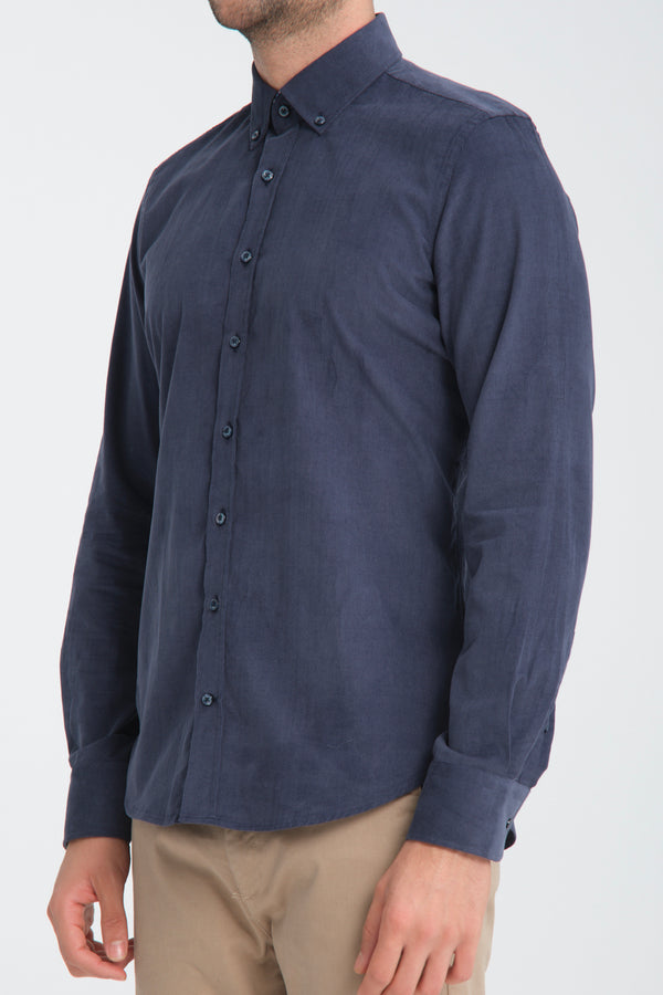 Chemise Homme Leonardo Sport Velours Bleu