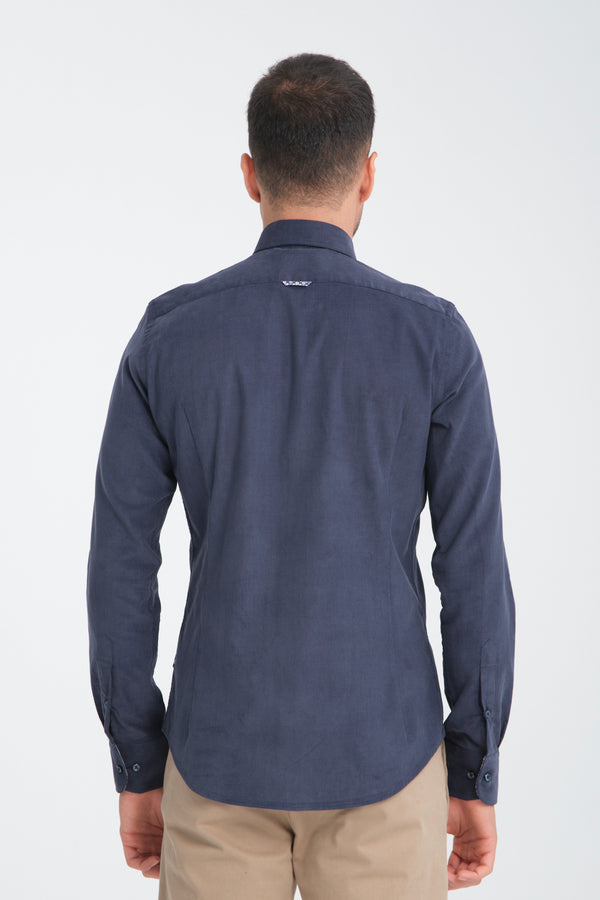 Leonardo Sport Velvet Man Shirt Blue