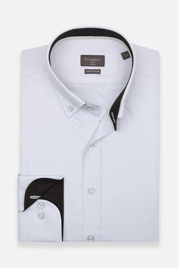 Camicia Uomo Leonardo Sport Armaturato Grigio Bianco