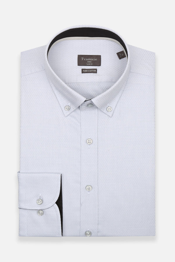 Camicia Uomo Leonardo Sport Armaturato Grigio Bianco