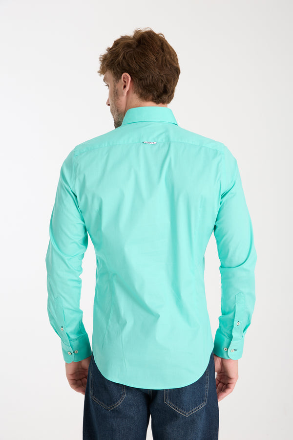 Camisa Hombre Leonardo Sport Popelin Stretch Verde