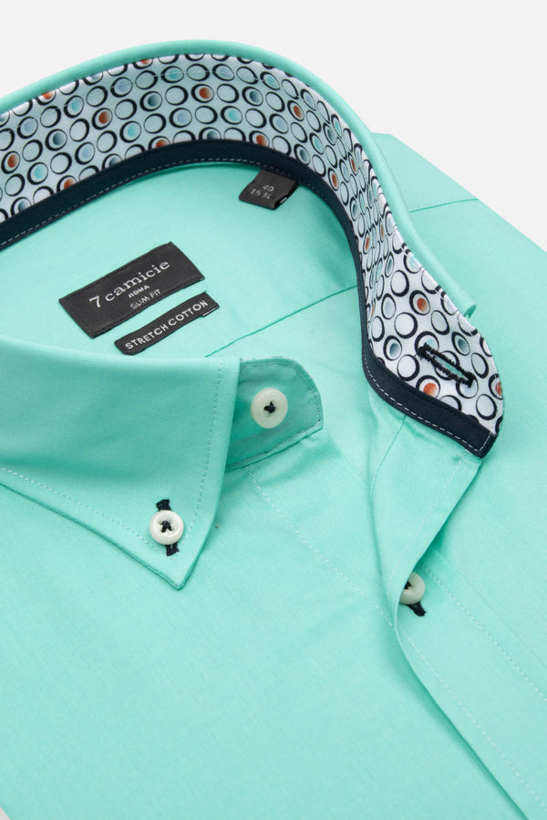 Camicia Uomo Leonardo Sport Popelin Stretch Verde