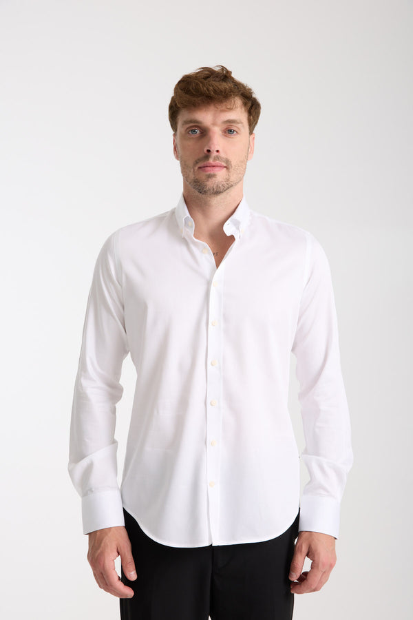 Camicia Uomo Leonardo Sport Satin Bianco