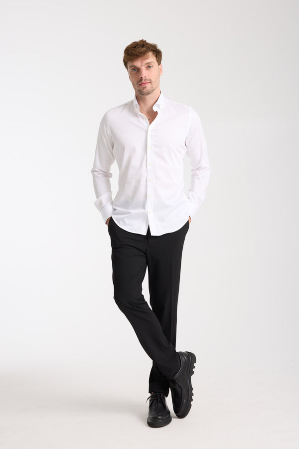 Camicia Uomo Leonardo Sport Satin Bianco