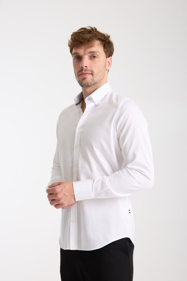 Camicia Uomo Leonardo Sport Satin Bianco