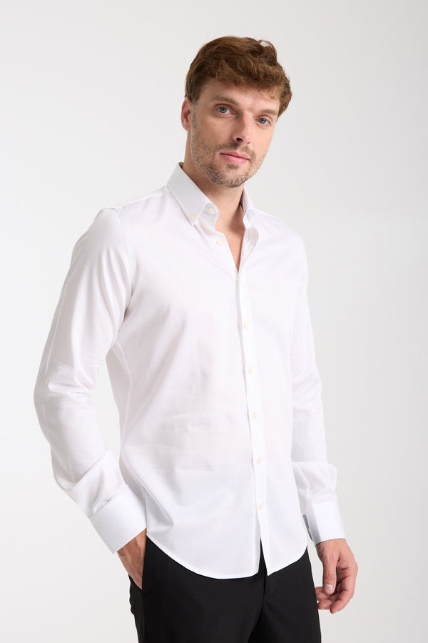 Camicia Uomo Leonardo Sport Satin Bianco