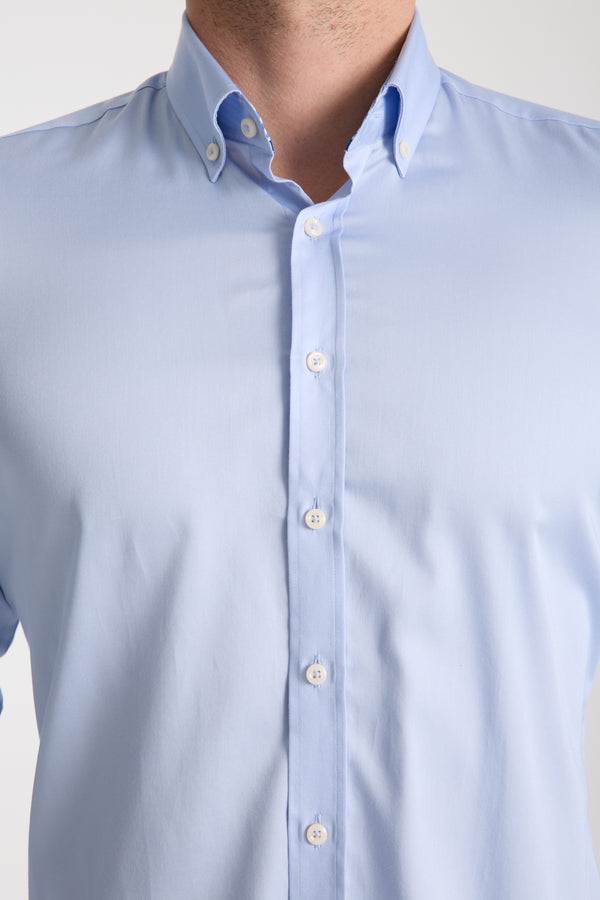 Camicia Uomo Leonardo Sport Satin Celeste