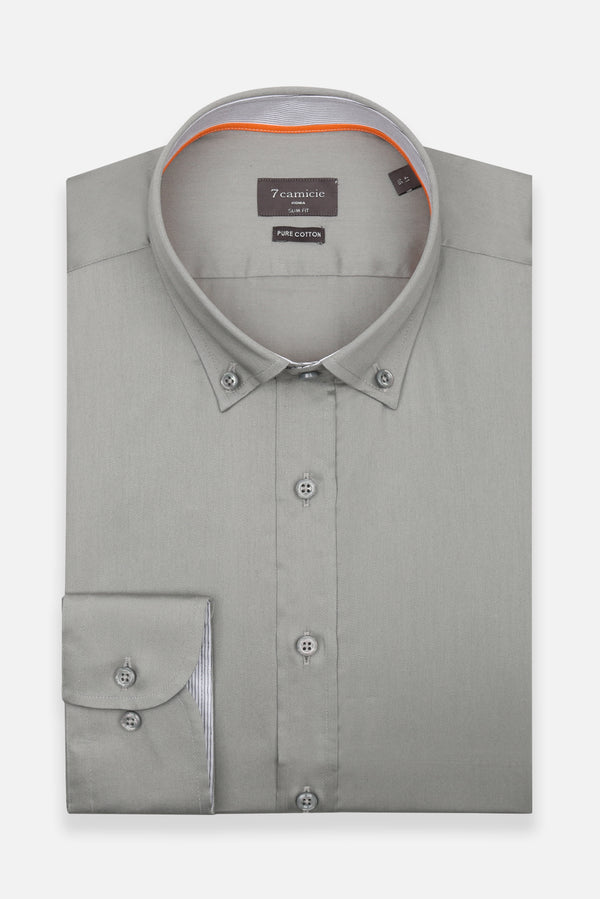 Camisa Hombre Leonardo Sport Satin Gris Claro