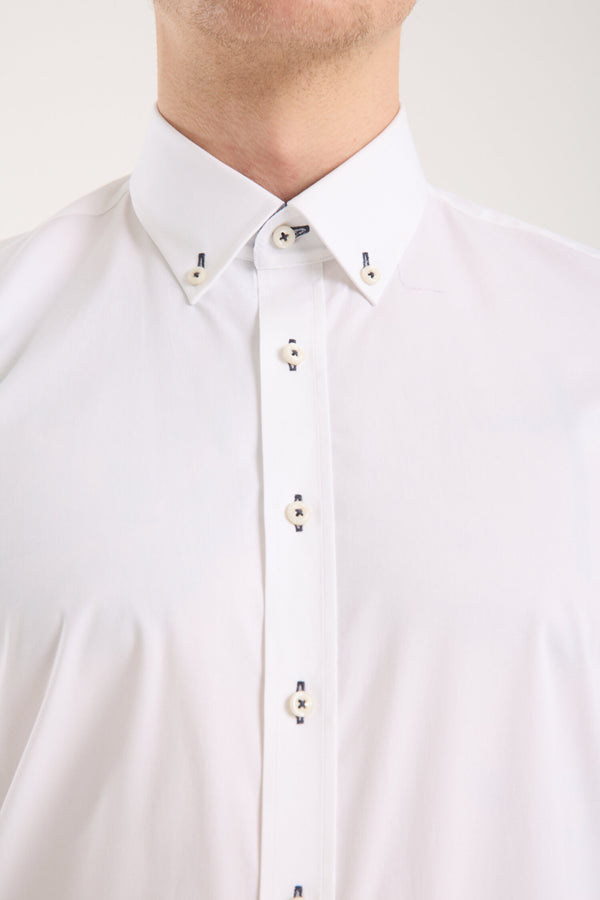 Leonardo Sport Poplin Stretch Man Shirt White