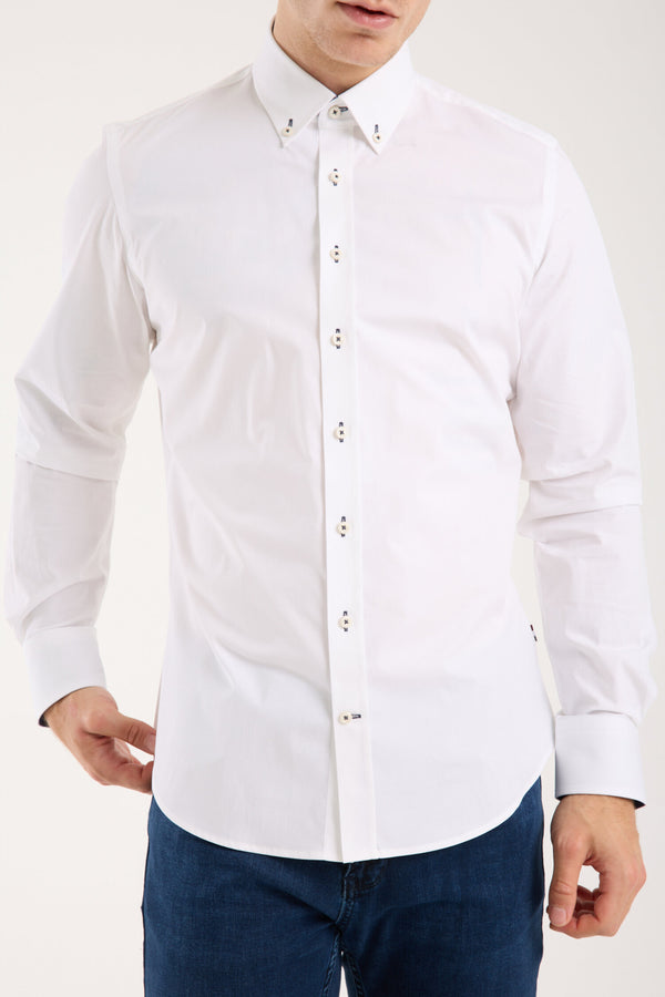 Leonardo Sport Poplin Stretch Man Shirt White