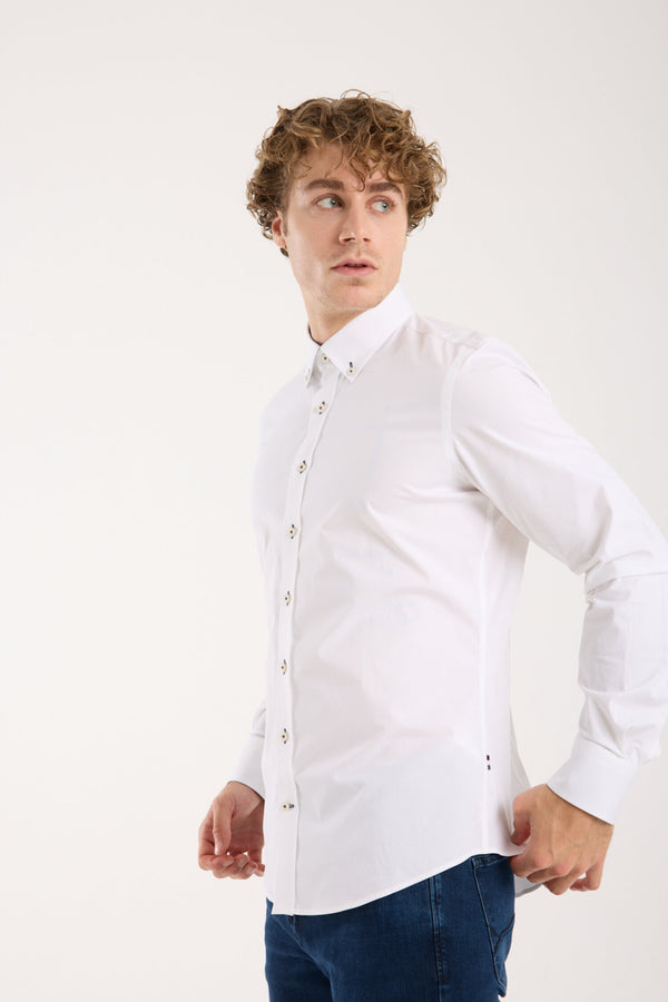 Leonardo Sport Poplin Stretch Man Shirt White