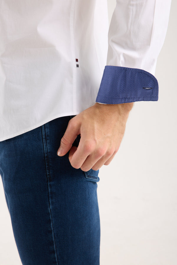 Leonardo Sport Poplin Stretch Man Shirt White