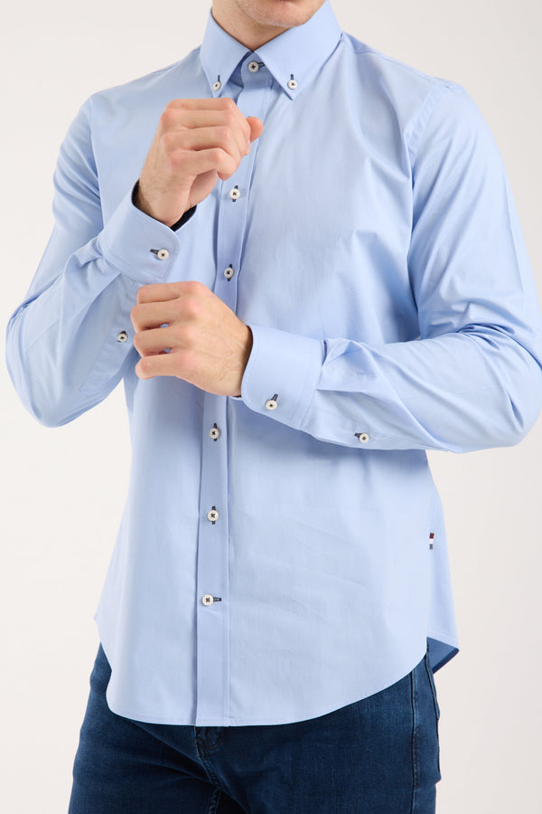 Leonardo Sport Poplin Stretch Man Shirt Light Blue