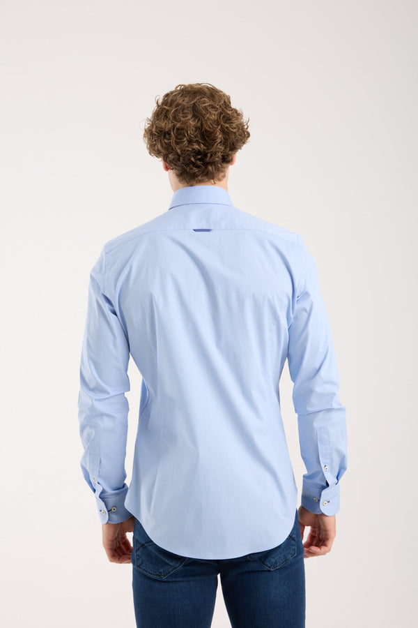 Leonardo Sport Poplin Stretch Man Shirt Light Blue