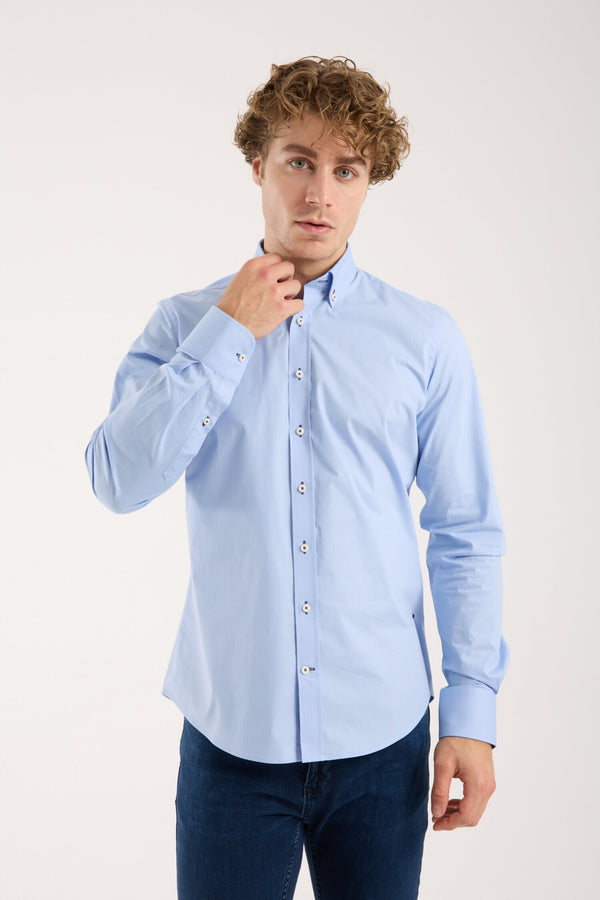 Leonardo Sport Poplin Stretch Man Shirt Light Blue