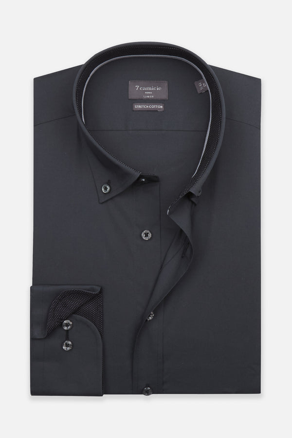 Camicia Uomo Leonardo Sport Popelin Stretch Grigio