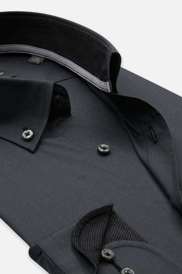 Camicia Uomo Leonardo Sport Popelin Stretch Grigio