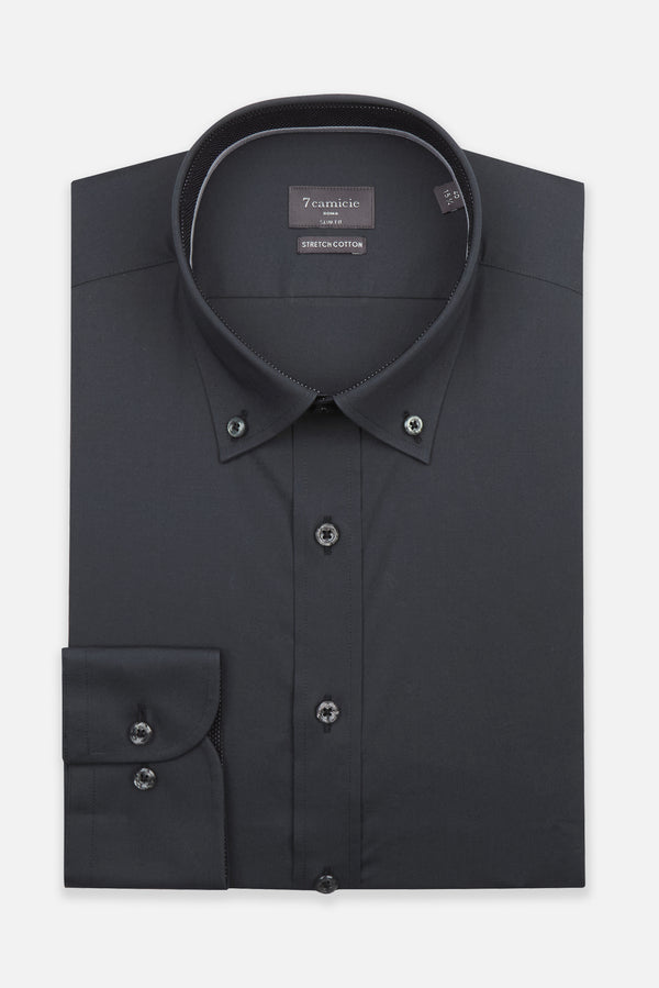 Camicia Uomo Leonardo Sport Popelin Stretch Grigio