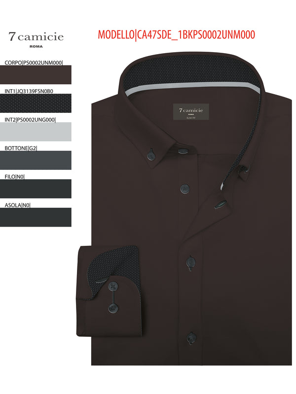 Leonardo Sport Poplin Stretch Man Shirt Brown