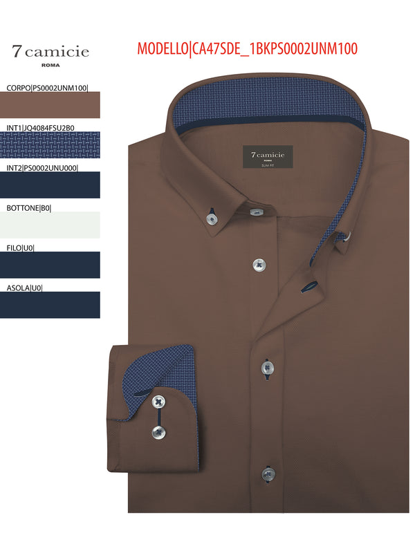 Leonardo Sport Poplin Stretch Man Shirt Brown