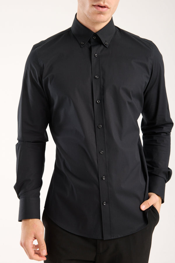 Camicia Uomo Leonardo Sport Popelin Stretch Nero