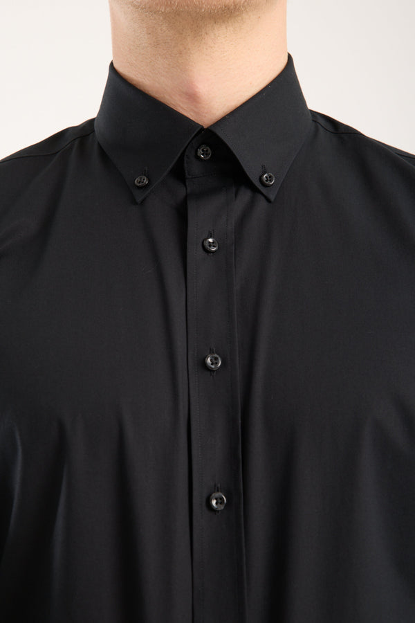 Camicia Uomo Leonardo Sport Popelin Stretch Nero