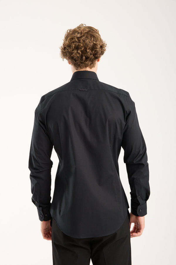 Camicia Uomo Leonardo Sport Popelin Stretch Nero