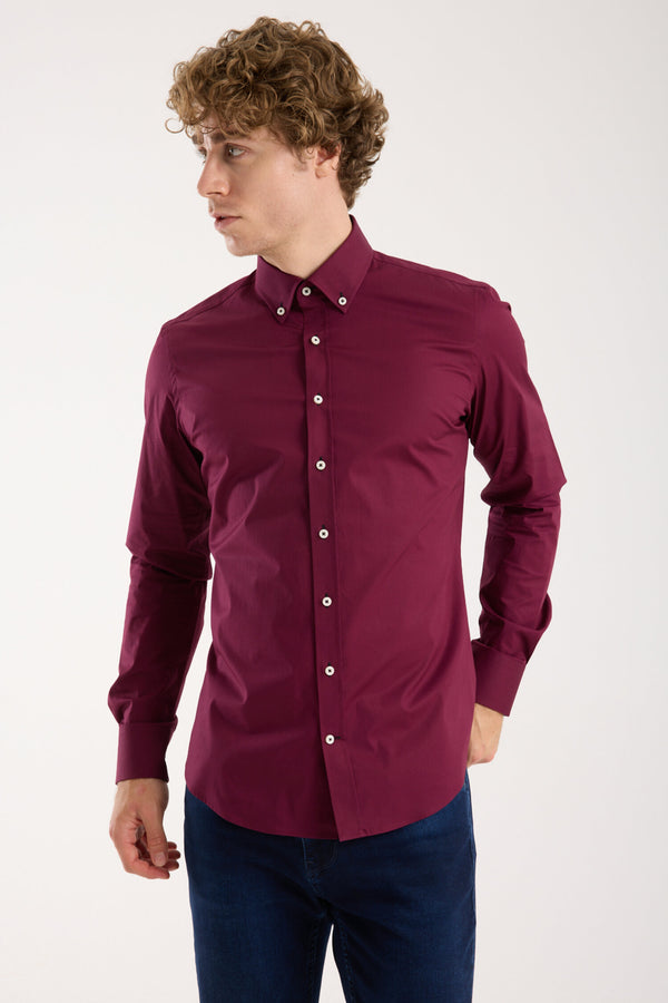 Leonardo Sport Poplin Stretch Man Shirt Red