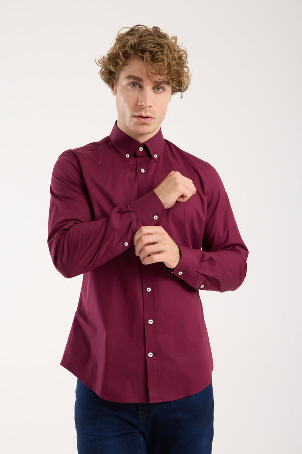 Leonardo Sport Poplin Stretch Man Shirt Red