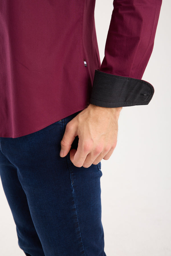 Leonardo Sport Poplin Stretch Man Shirt Red