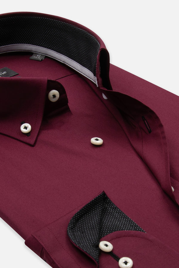Camicia Uomo Leonardo Sport Popelin Stretch Rosso