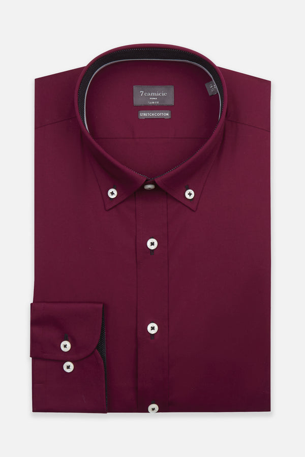 Camicia Uomo Leonardo Sport Popelin Stretch Rosso