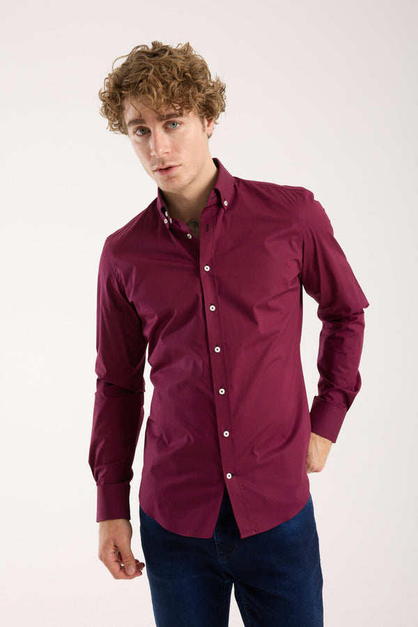 Leonardo Sport Poplin Stretch Man Shirt Red