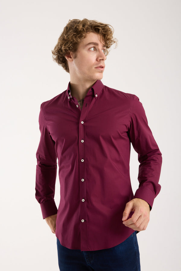 Leonardo Sport Poplin Stretch Man Shirt Red