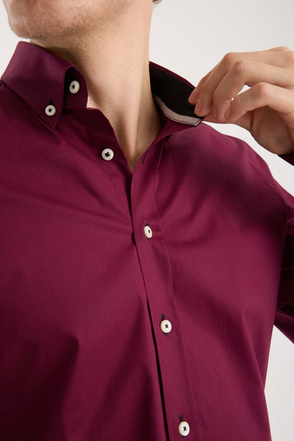 Leonardo Sport Poplin Stretch Man Shirt Red