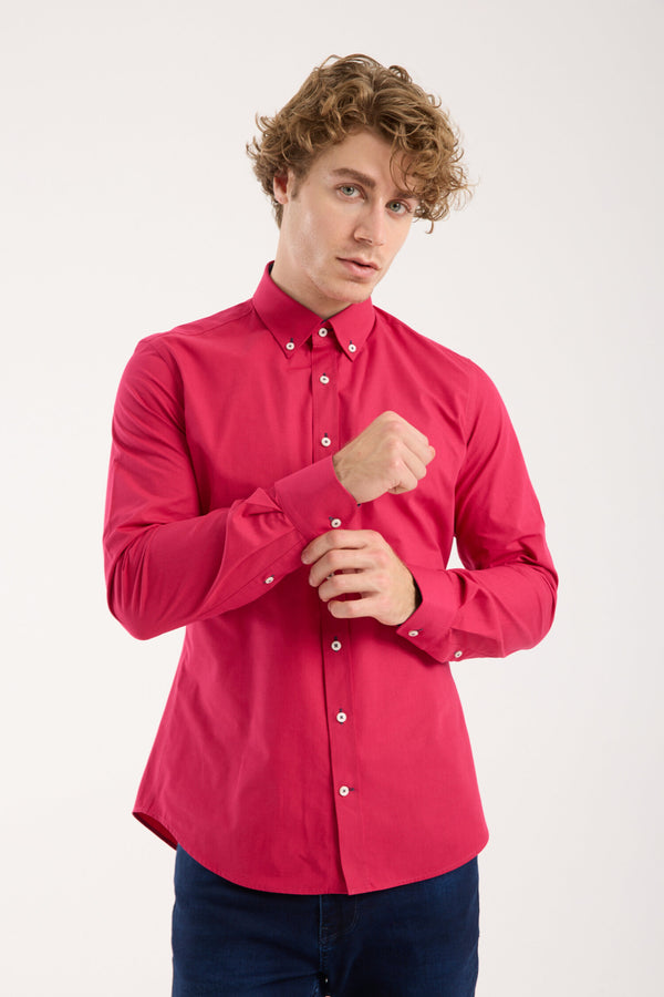 Leonardo Sport Poplin Stretch Man Shirt Red