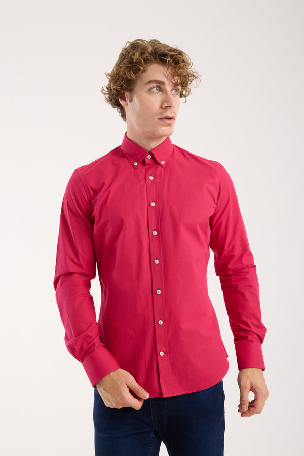 Leonardo Sport Poplin Stretch Man Shirt Red