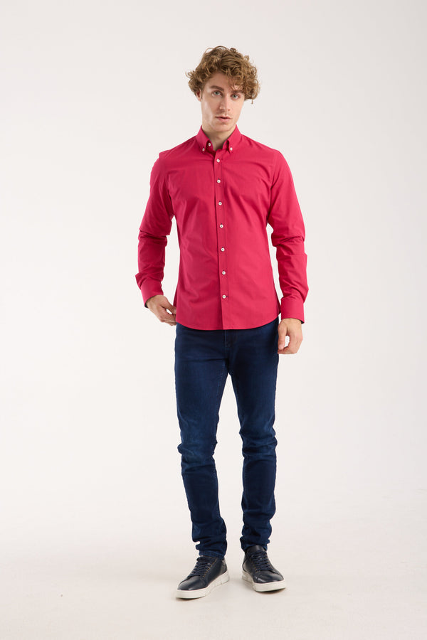 Leonardo Sport Poplin Stretch Man Shirt Red