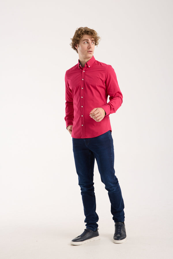 Leonardo Sport Poplin Stretch Man Shirt Red
