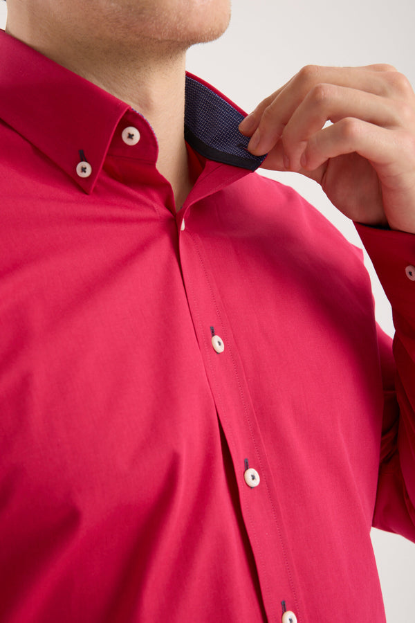 Leonardo Sport Poplin Stretch Man Shirt Red