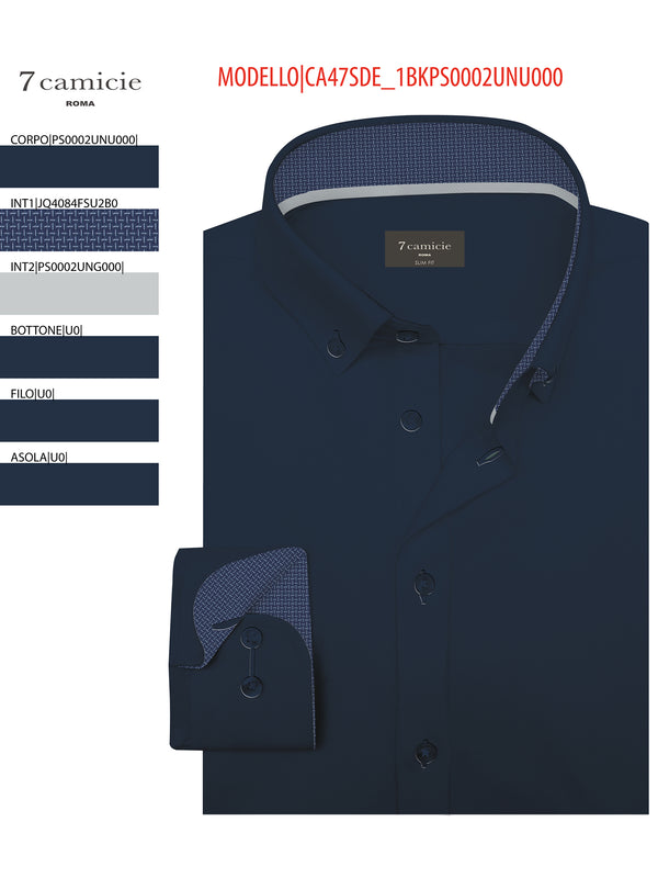 Leonardo Sport Poplin Stretch Man Shirt Blue