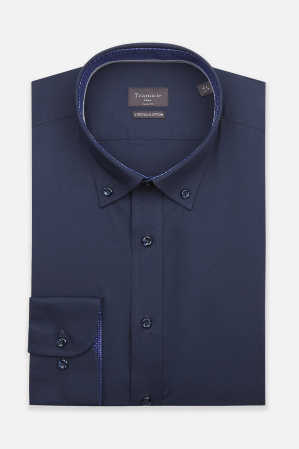 Leonardo Sport Poplin Stretch Man Shirt Blue